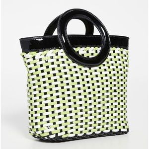 LMT: Solid & Striped Woven Circle Tote Bag